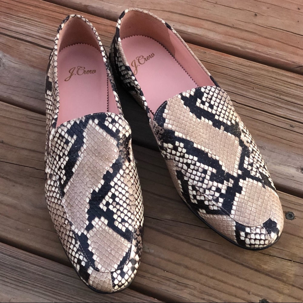 J. Crew embossed leather loafers